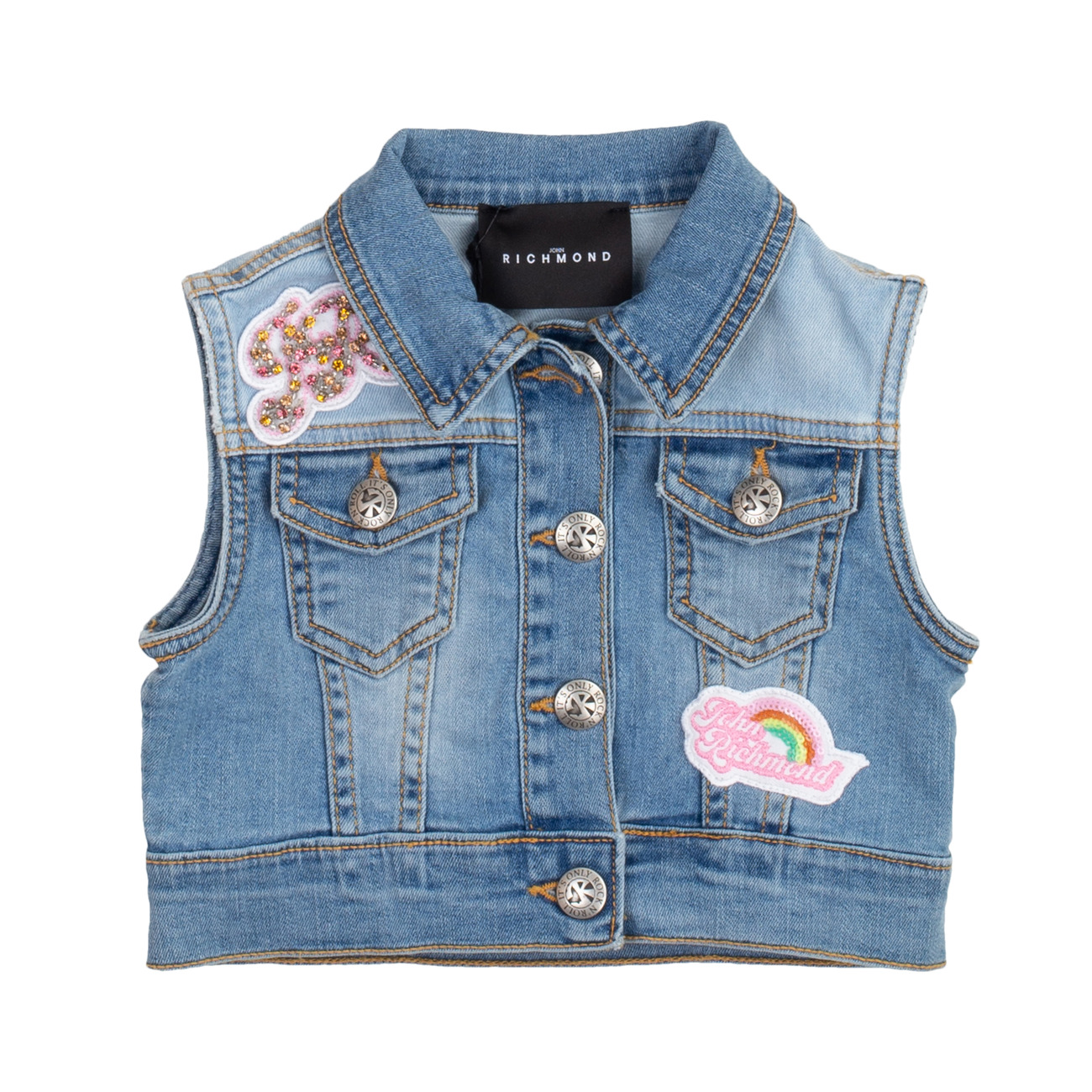 John Richmond gilet imbottito trapuntato uomo nero main image 1