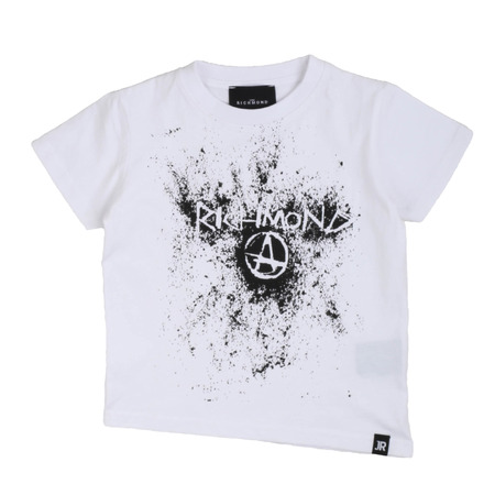 John Richmond T-shirt neonato con  logo all over panna