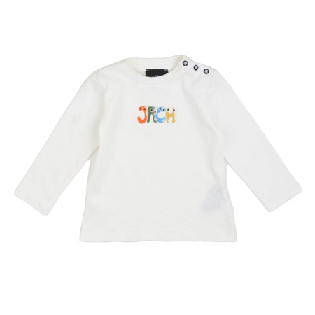 John Richmond T-shirt bambino con stampe logate bianco